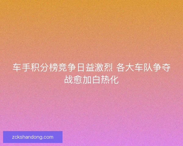 车手积分榜竞争日益激烈 各大车队争夺战愈加白热化