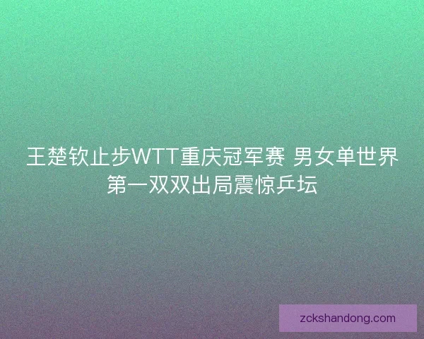 王楚钦止步WTT重庆冠军赛 男女单世界第一双双出局震惊乒坛